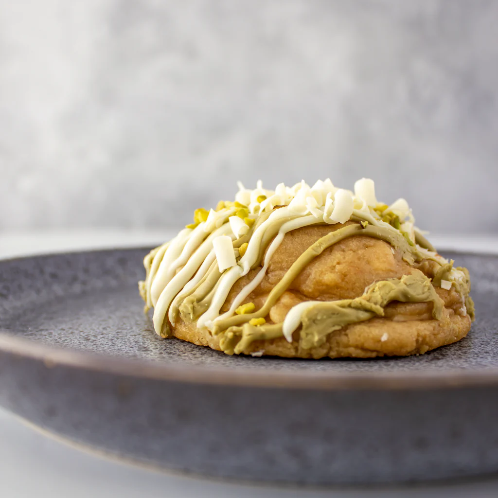 Pistachio & White Chocolate Stuffed Deluxe Cookie - Image 4