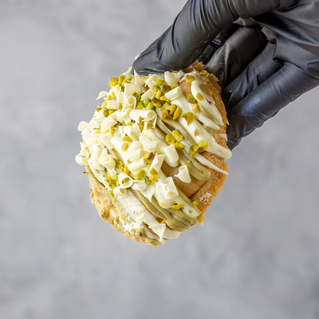 Pistachio & White Chocolate Stuffed Deluxe Cookie - Image 9