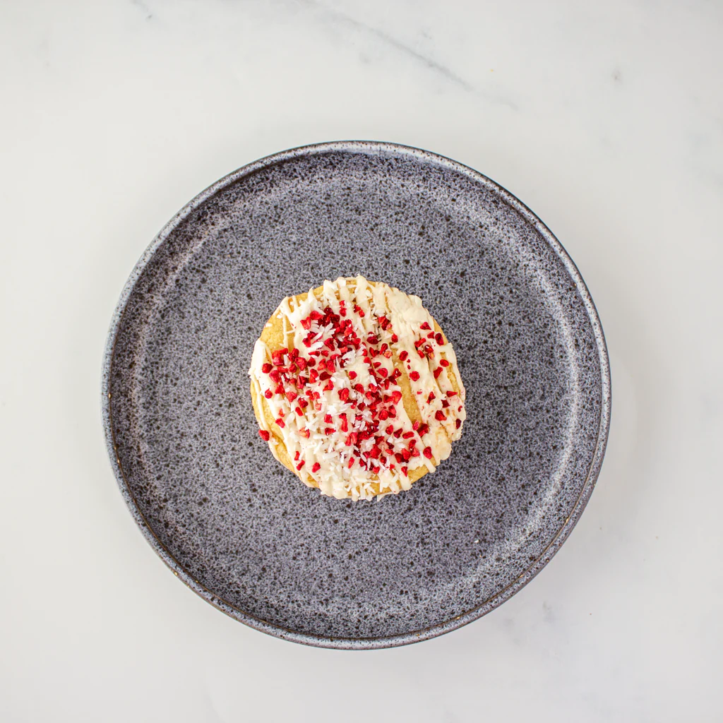 Raspberry, Coconut & White Chocolate Stuffed Deluxe Cookie - Image 4